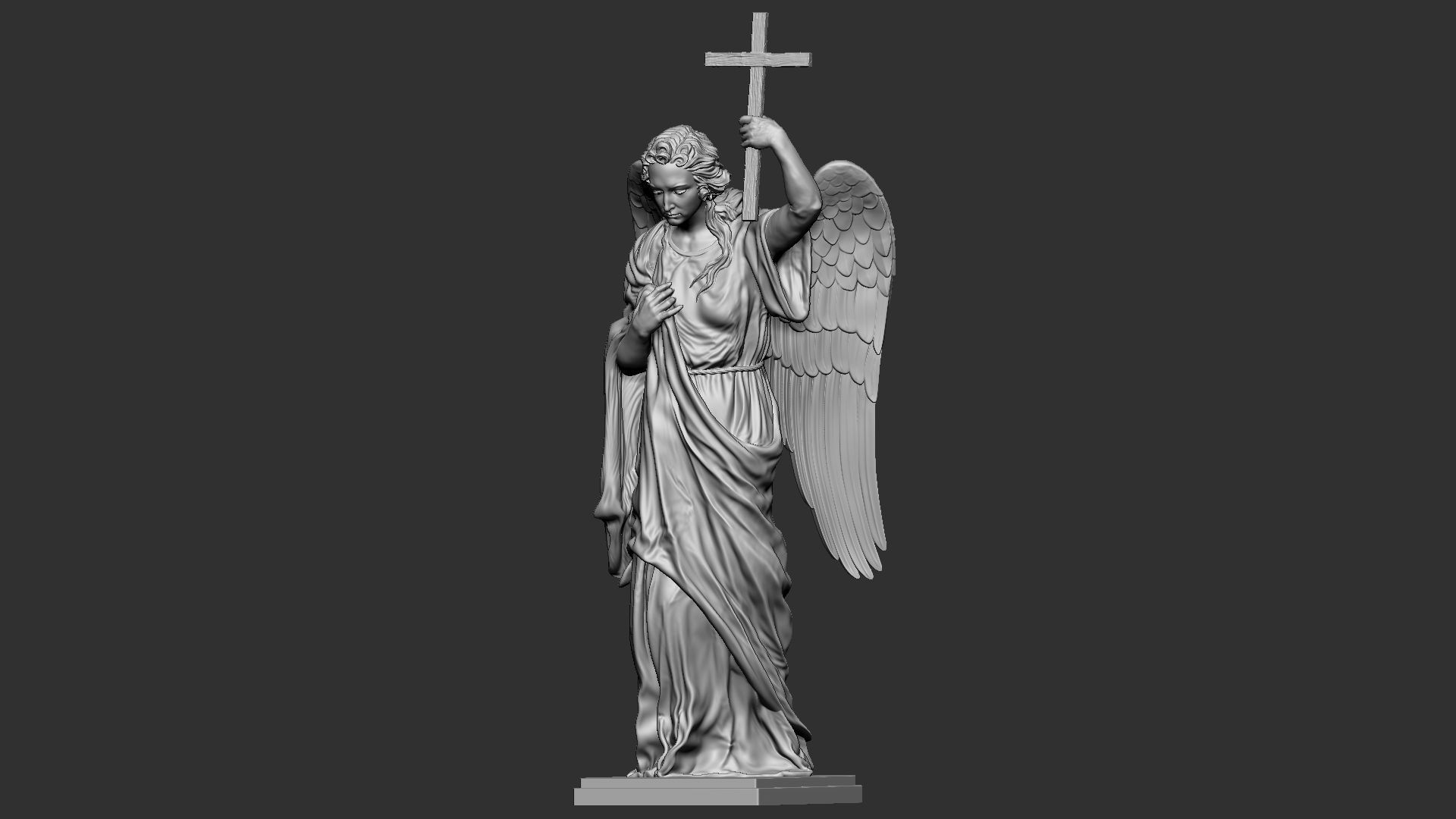 Angel statue 01 3D print model_27