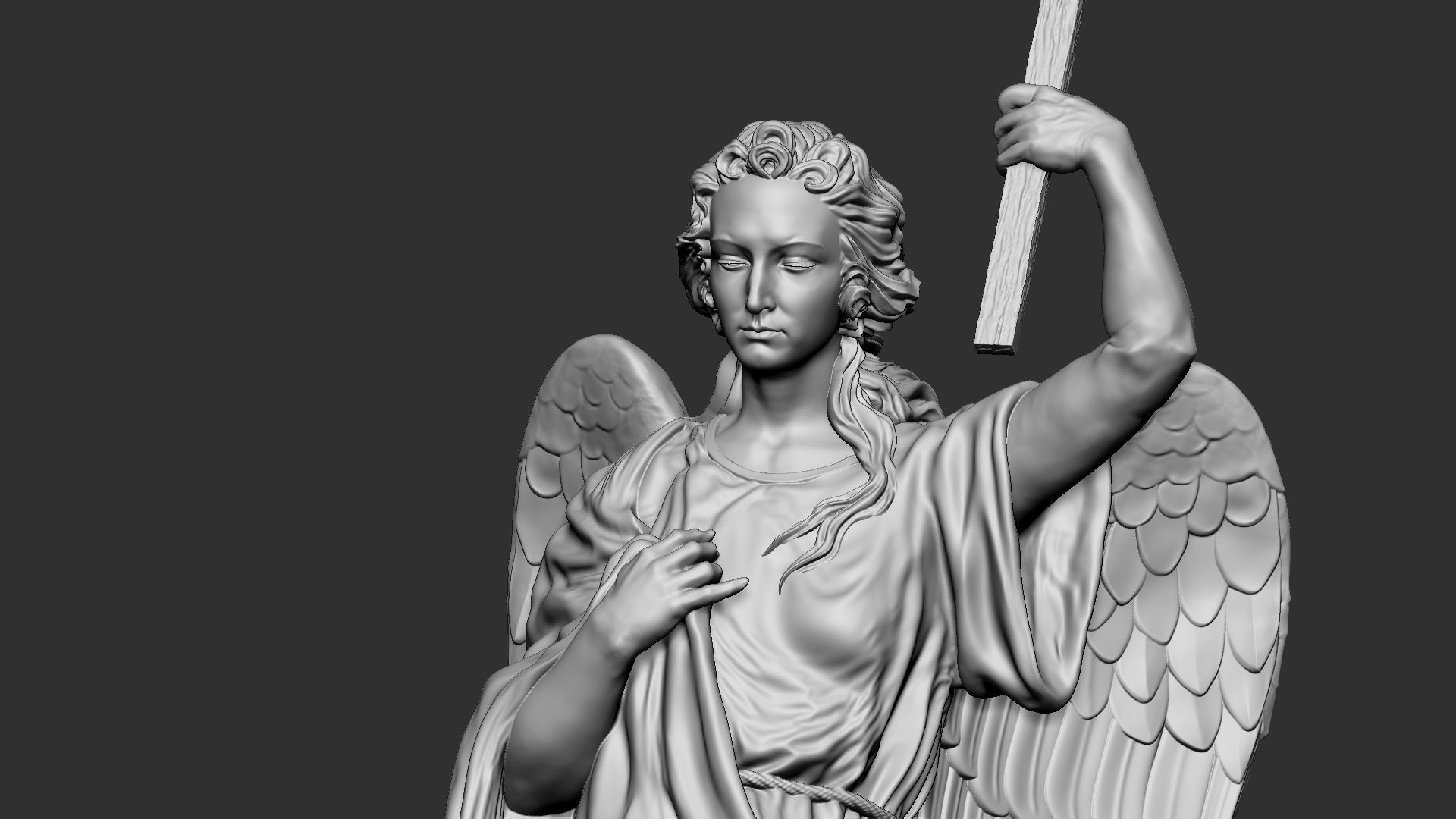 Angel statue 01 3D print model_24