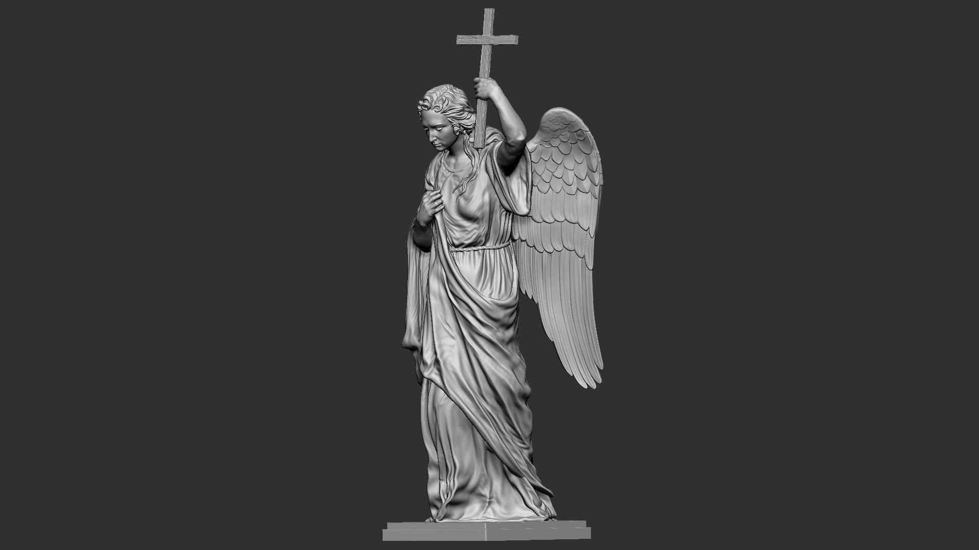 Angel statue 01 3D print model_34