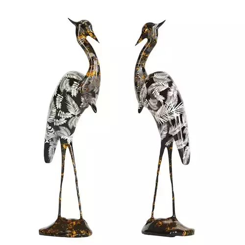 Deco Figurine Heron Black