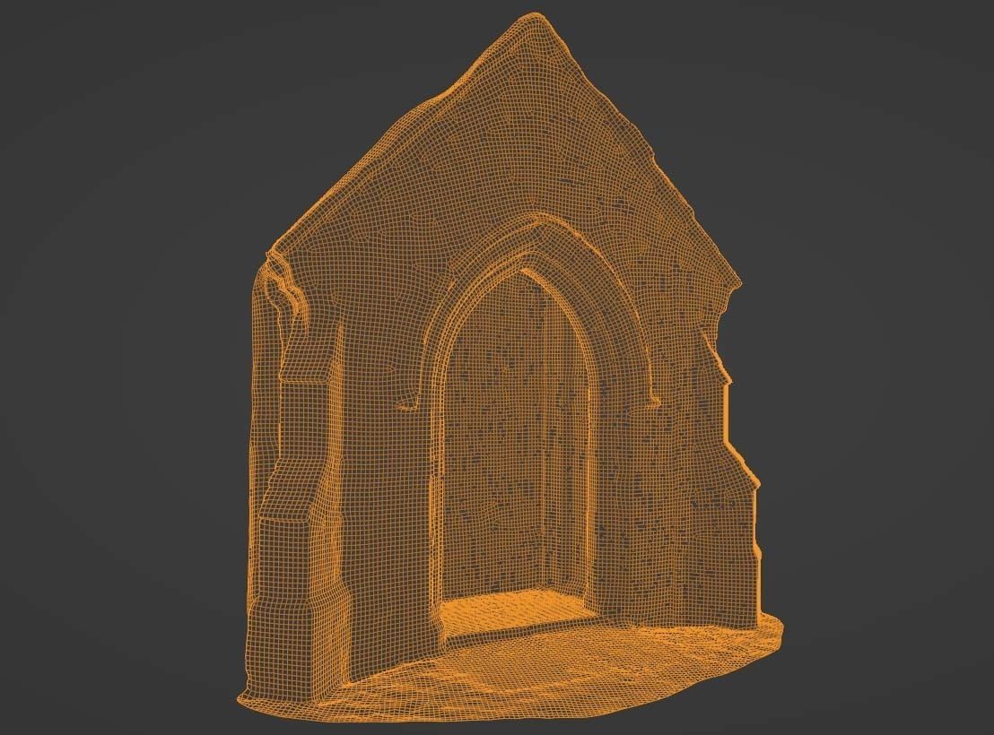 Church Porch Stone Gothic Doorway Photo-Scan Low-poly 3D model_4
