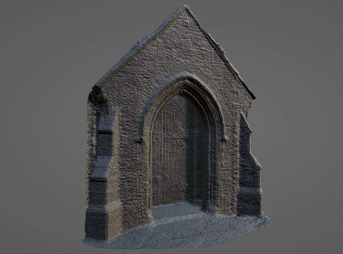 Church Porch Stone Gothic Doorway Photo-Scan Low-poly 3D model_2