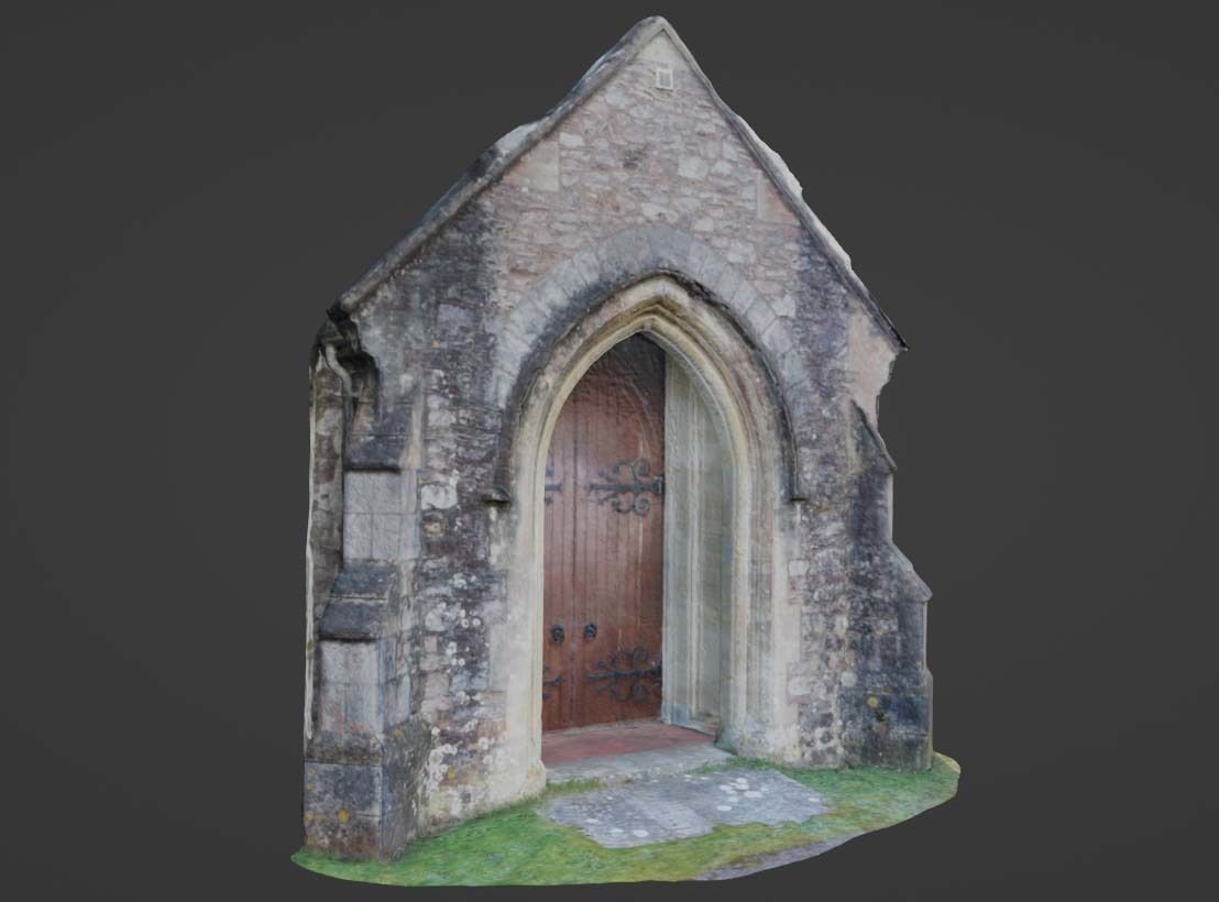 Church Porch Stone Gothic Doorway Photo-Scan Low-poly 3D model_1