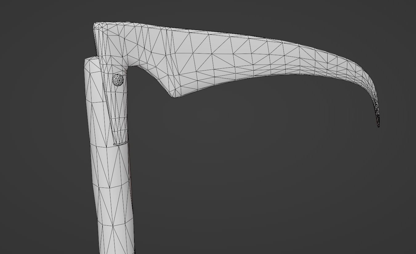 Scythe Low-poly death Low-poly 3D model_7