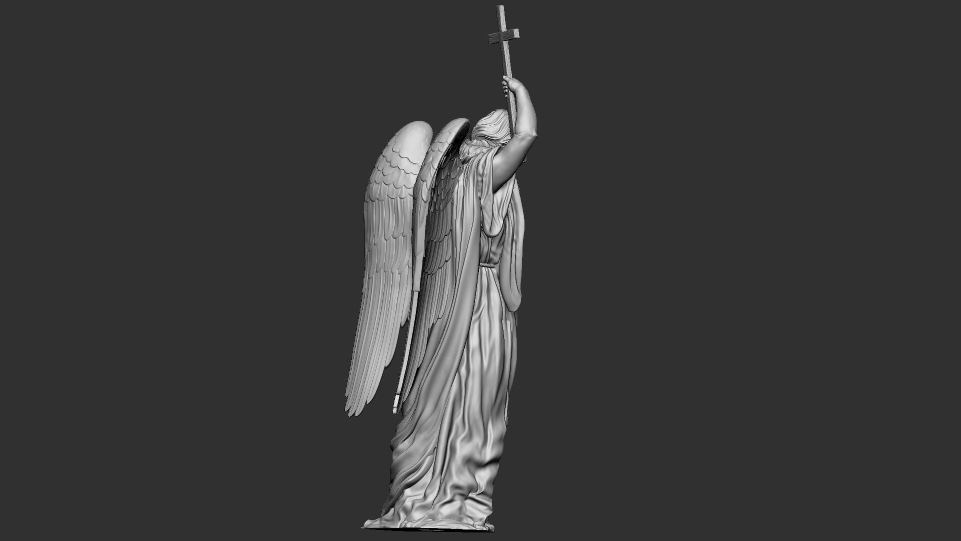 Angel statue 02 3D print model_11