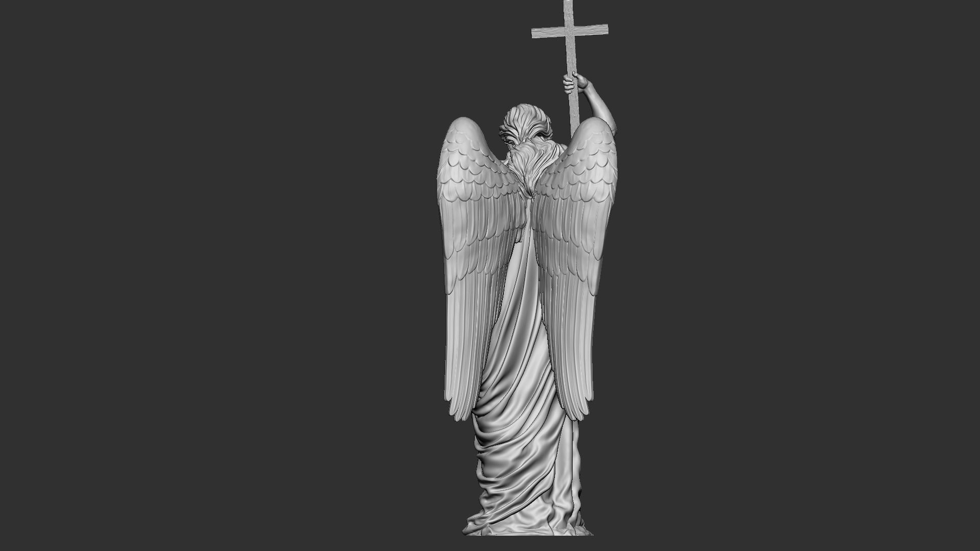 Angel statue 02 3D print model_31