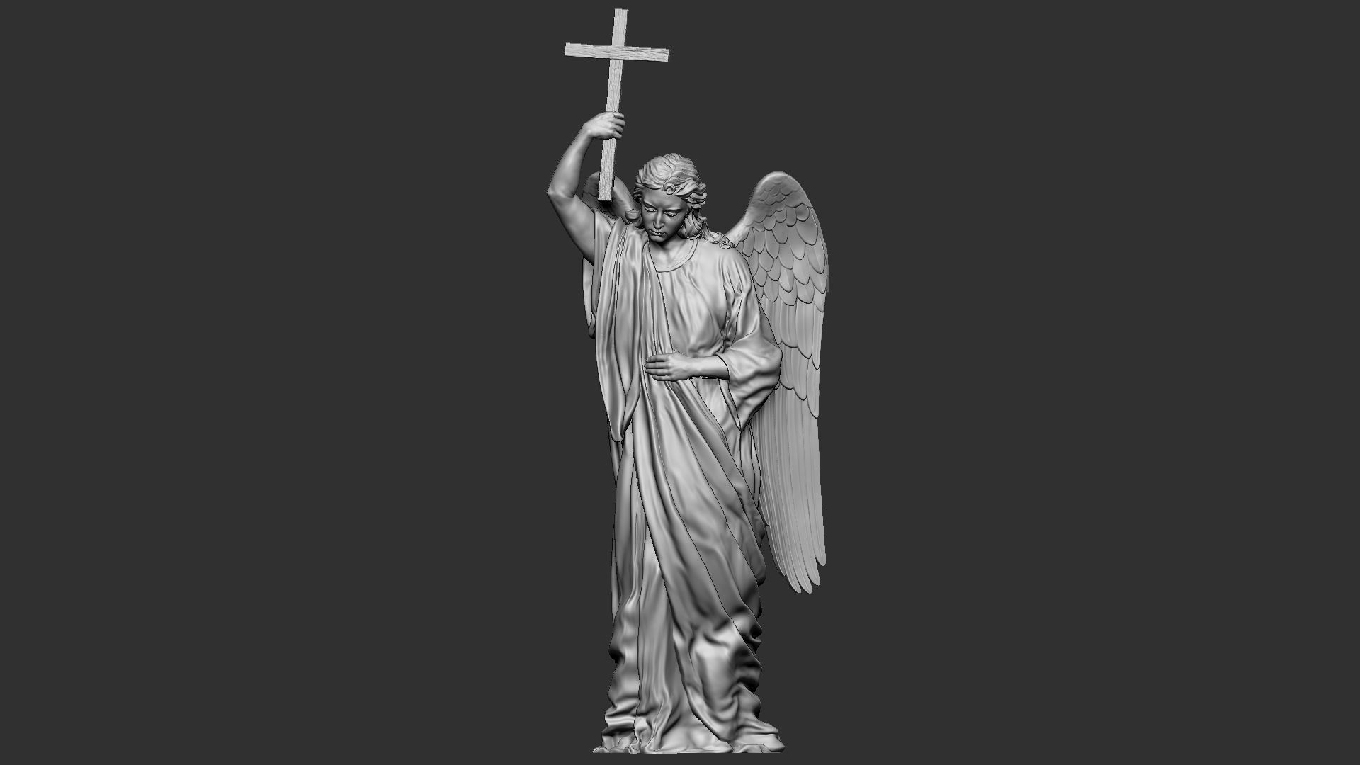 Angel statue 02 3D print model_17