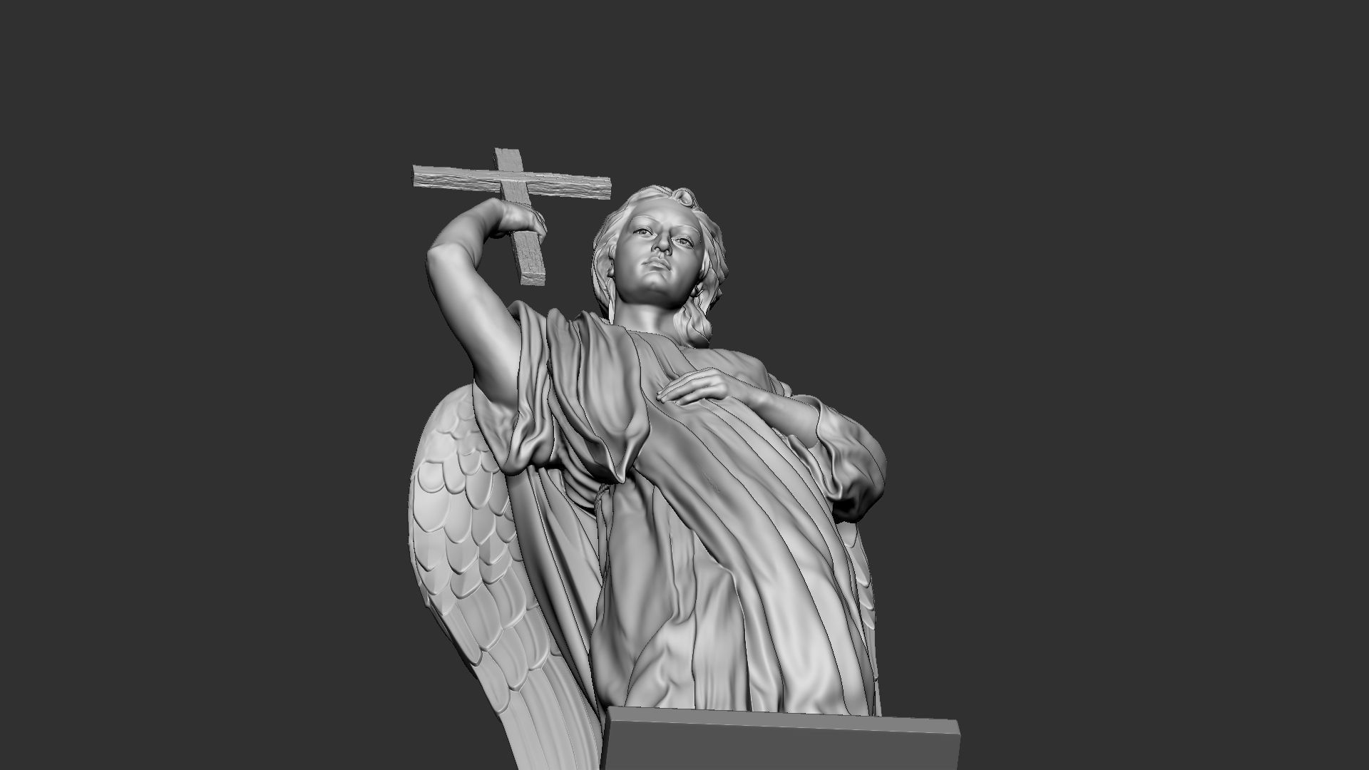 Angel statue 02 3D print model_21