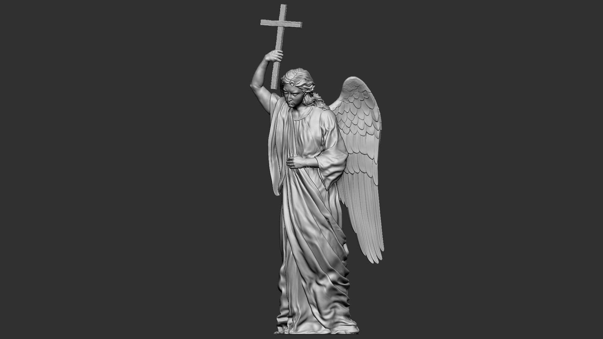 Angel statue 02 3D print model_24