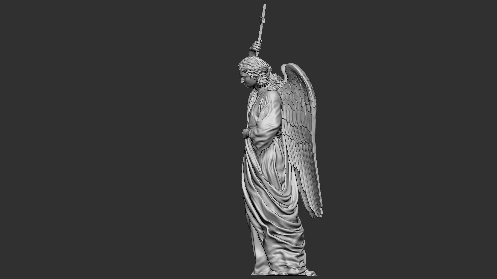 Angel statue 02 3D print model_27