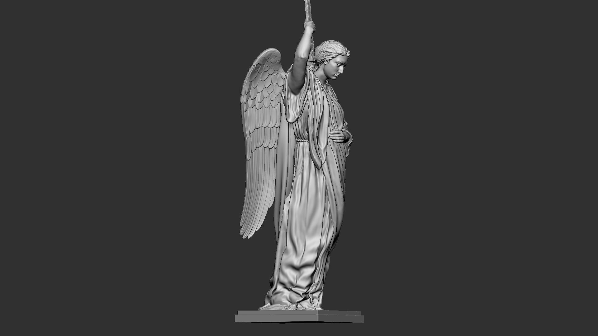Angel statue 02 3D print model_19