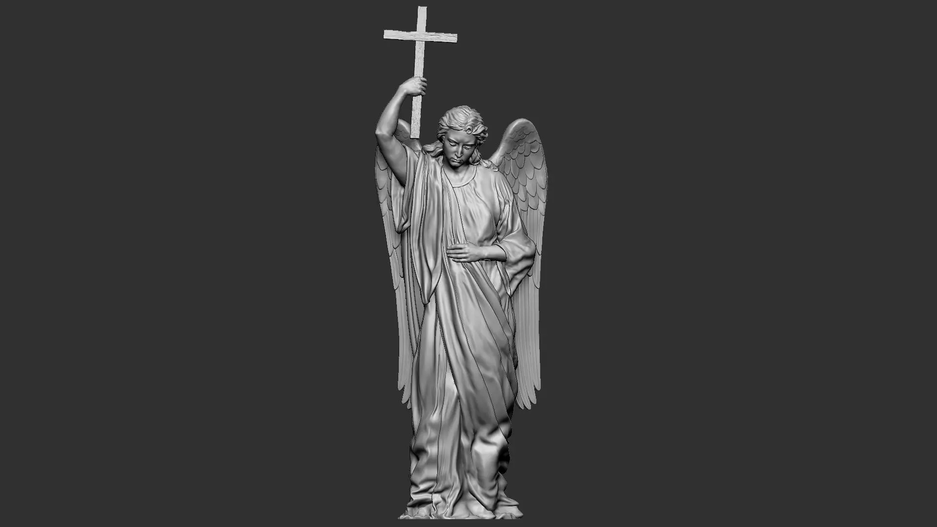 Angel statue 02 3D print model_0