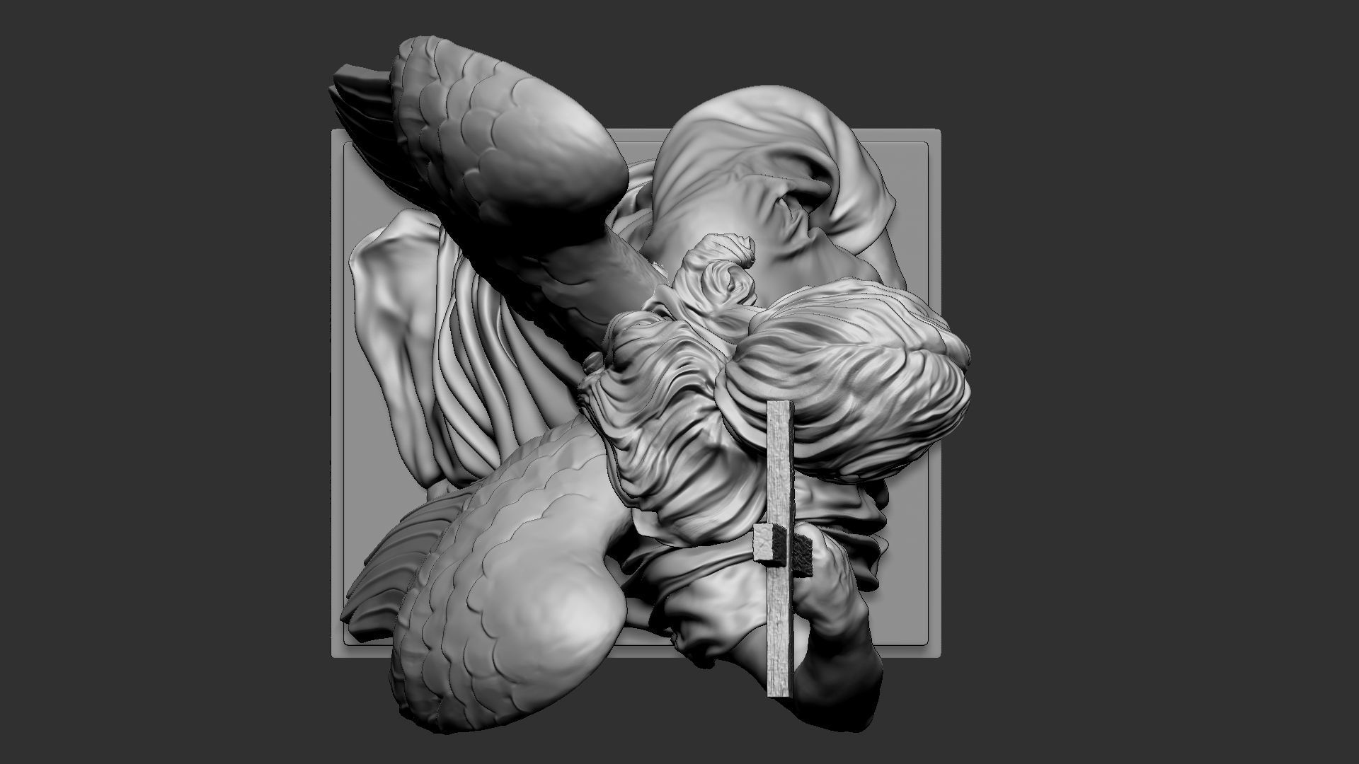 Angel statue 02 3D print model_8