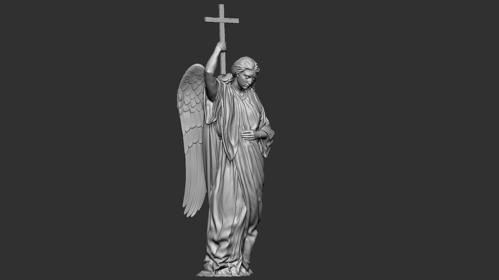 Angel statue 02 3D print model_15