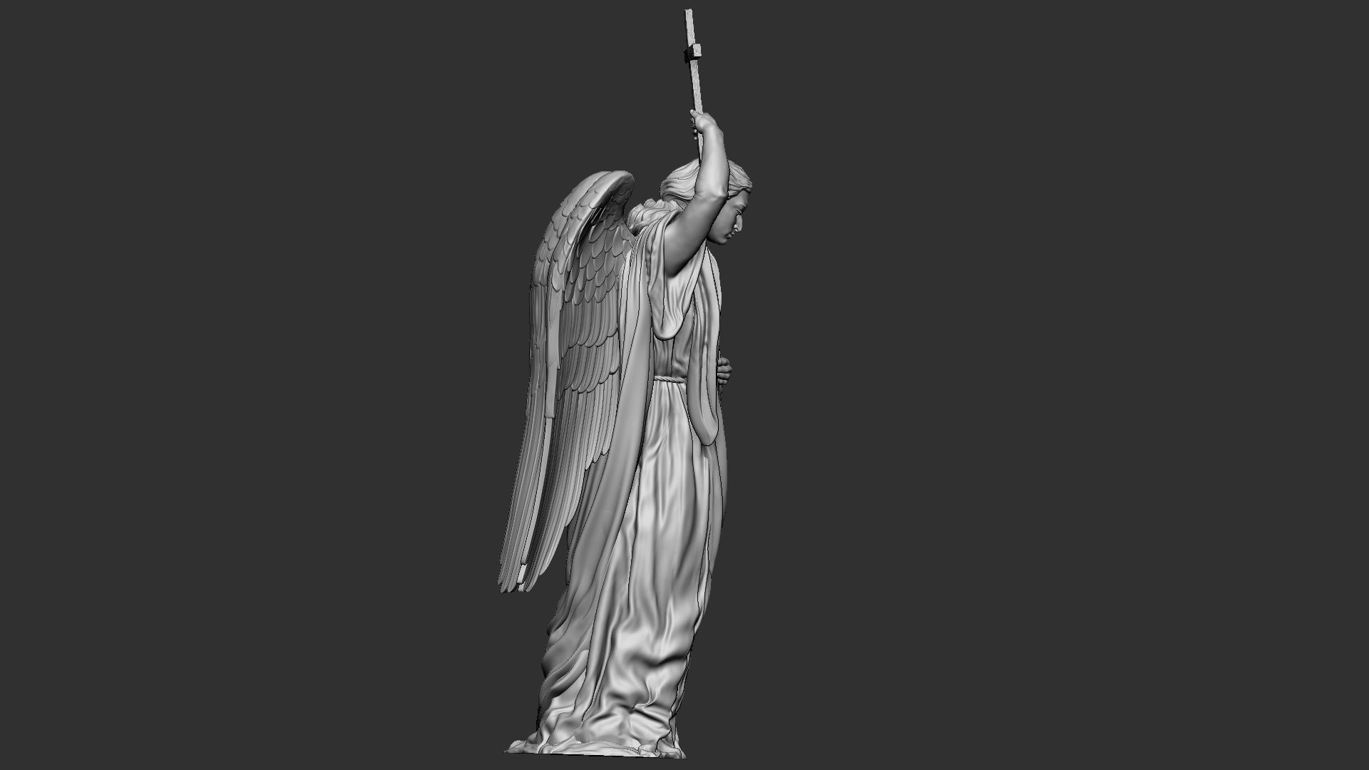 Angel statue 02 3D print model_12