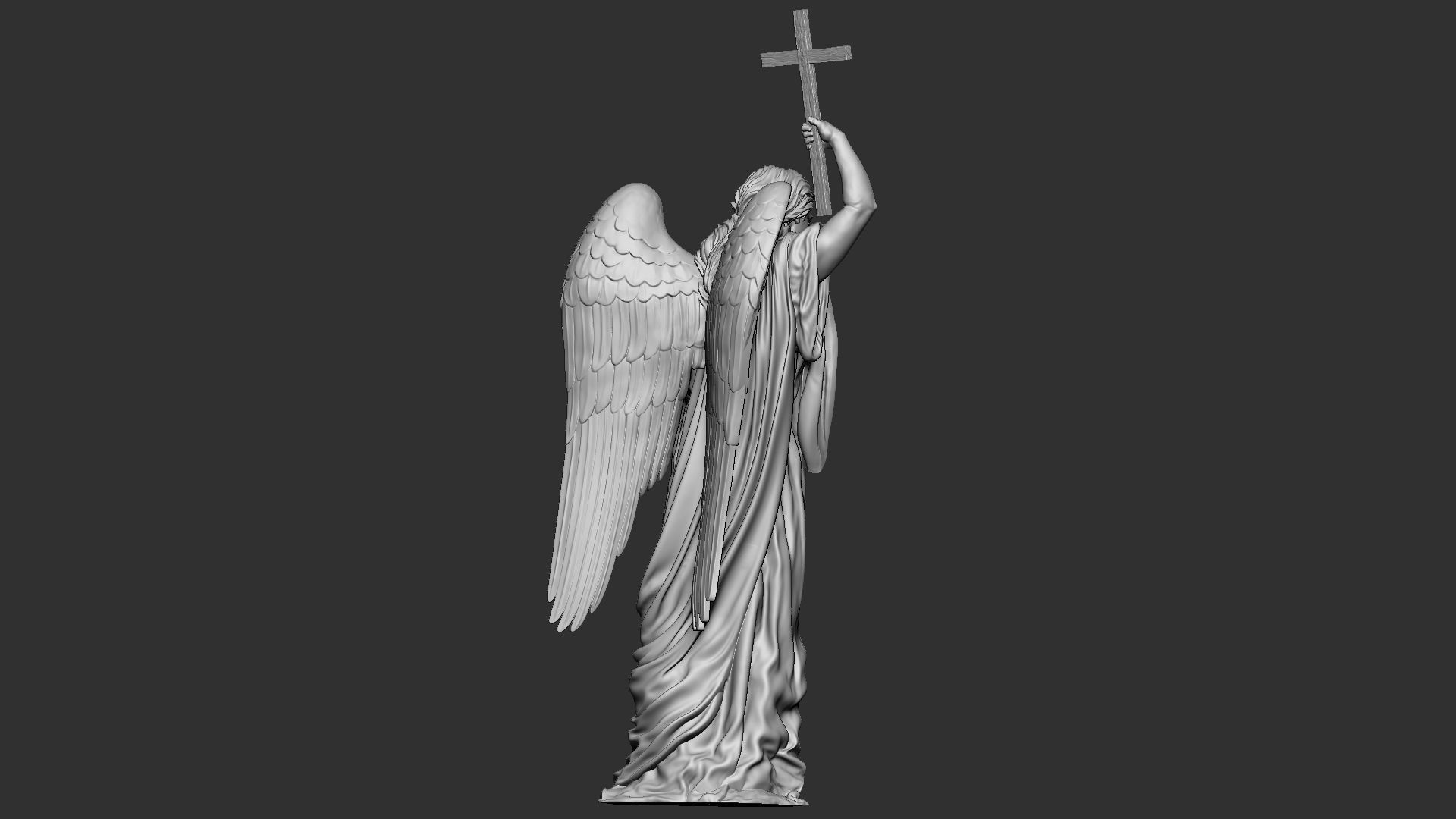 Angel statue 02 3D print model_9