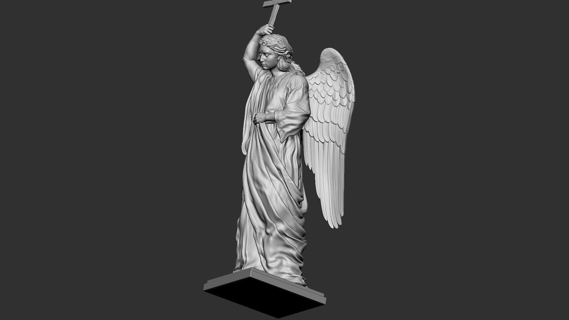 Angel statue 02 3D print model_18
