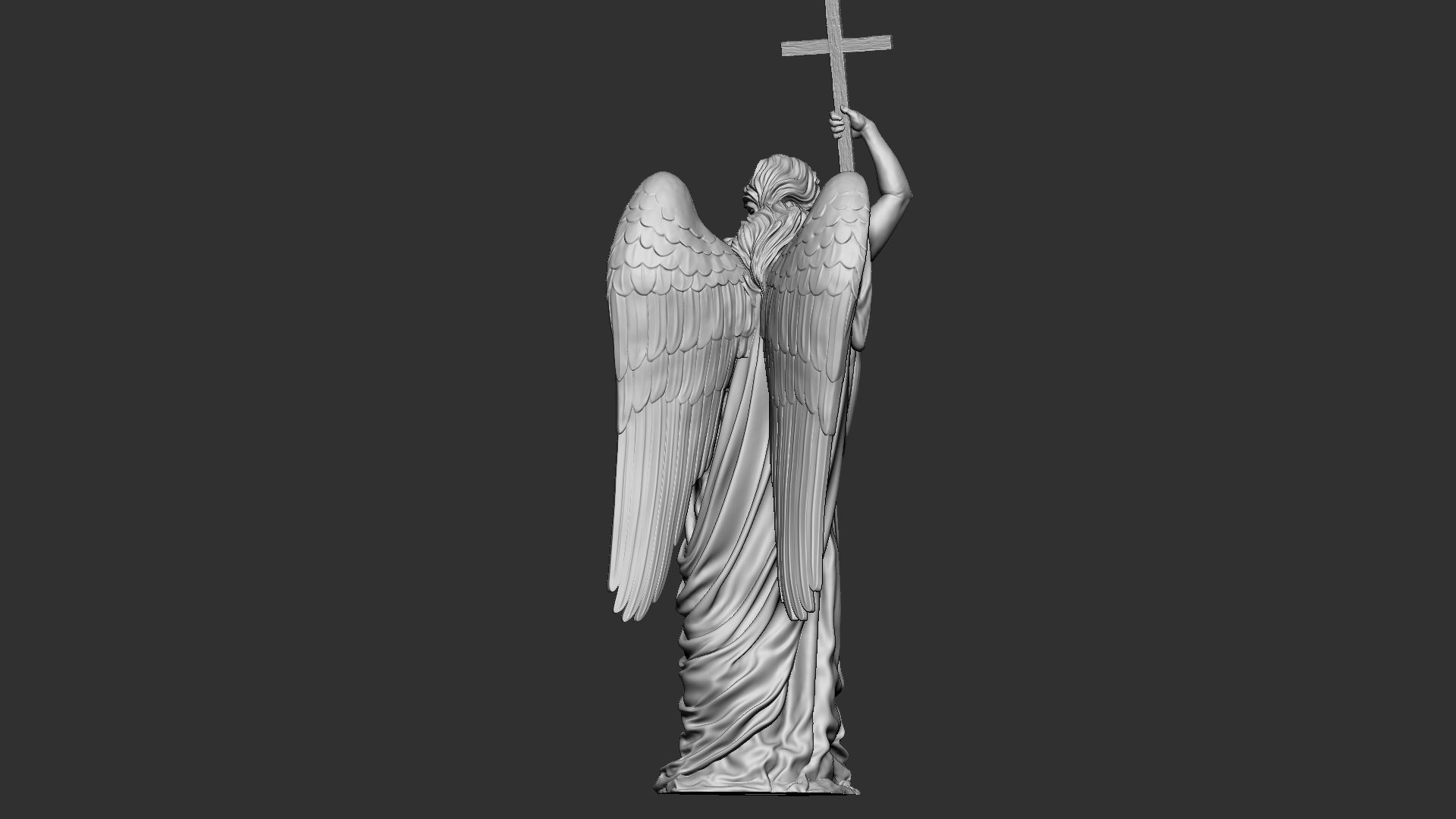 Angel statue 02 3D print model_4
