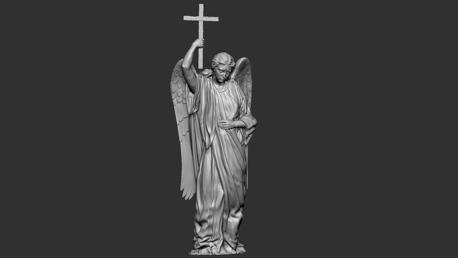 Angel statue 02 3D print model_16