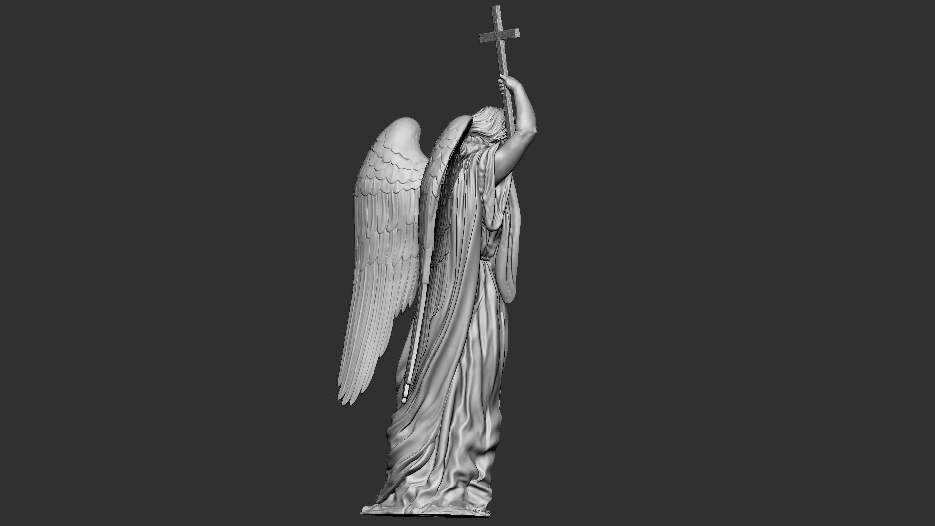 Angel statue 02 3D print model_10