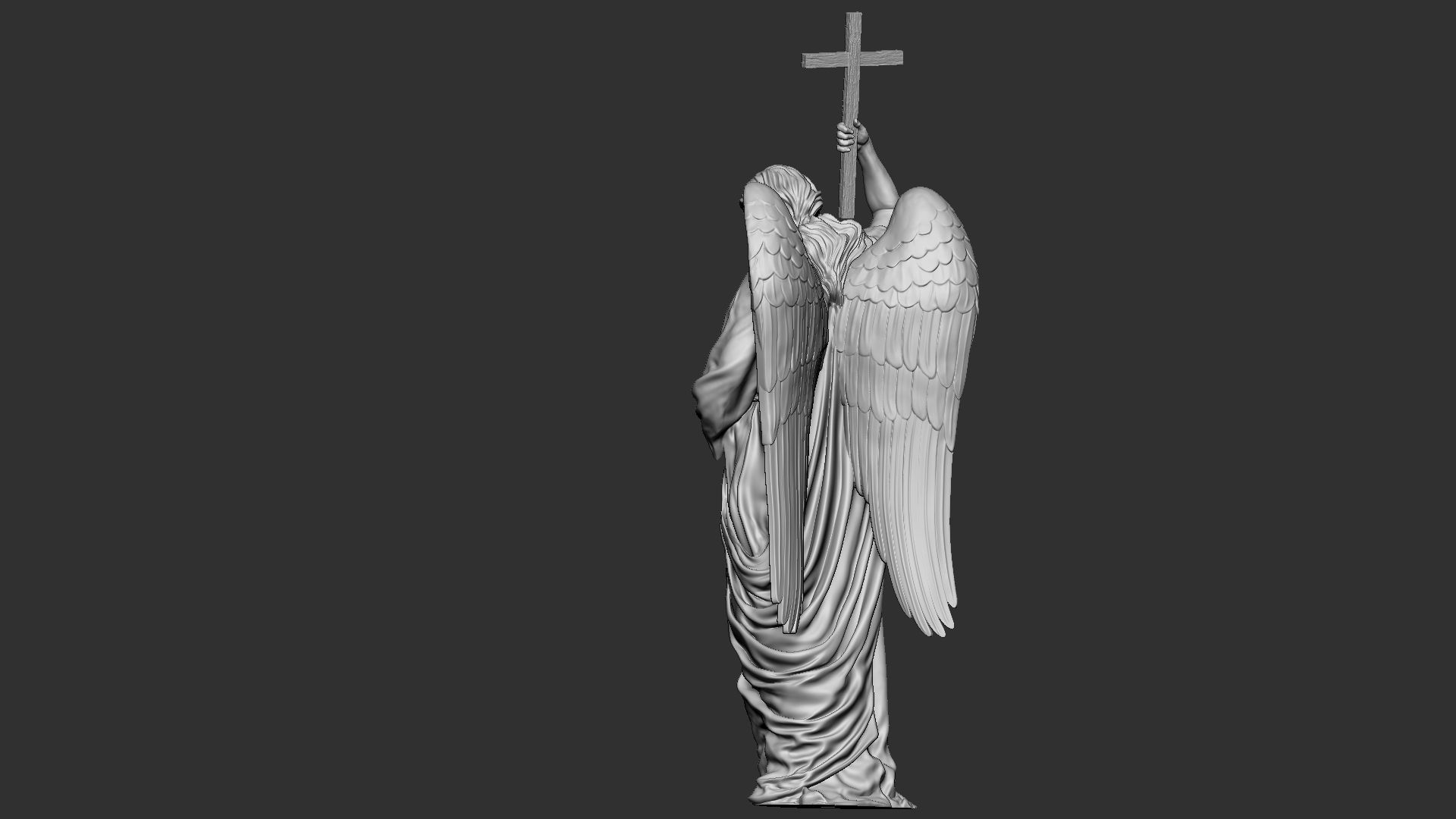 Angel statue 02 3D print model_30