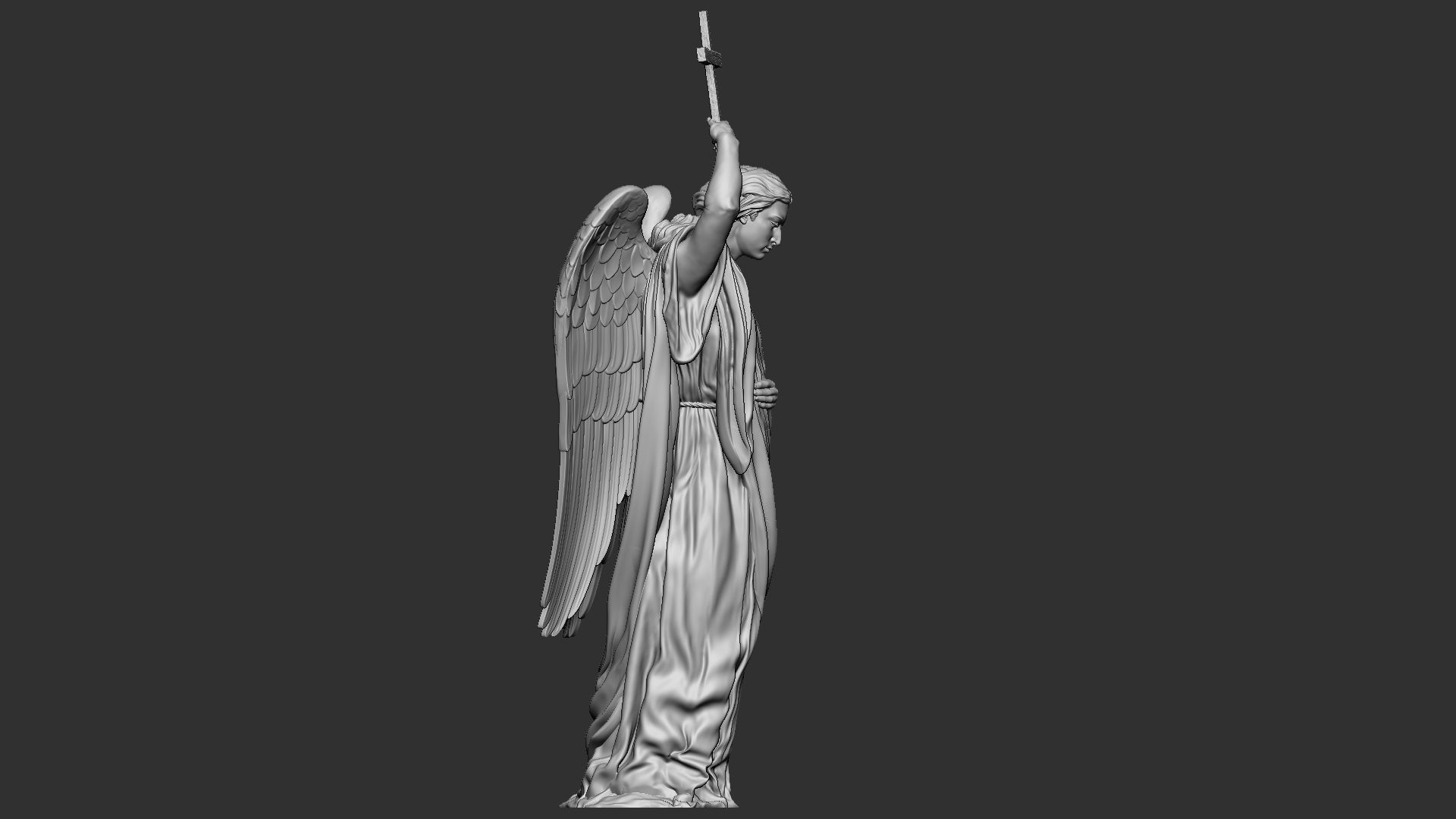 Angel statue 02 3D print model_13