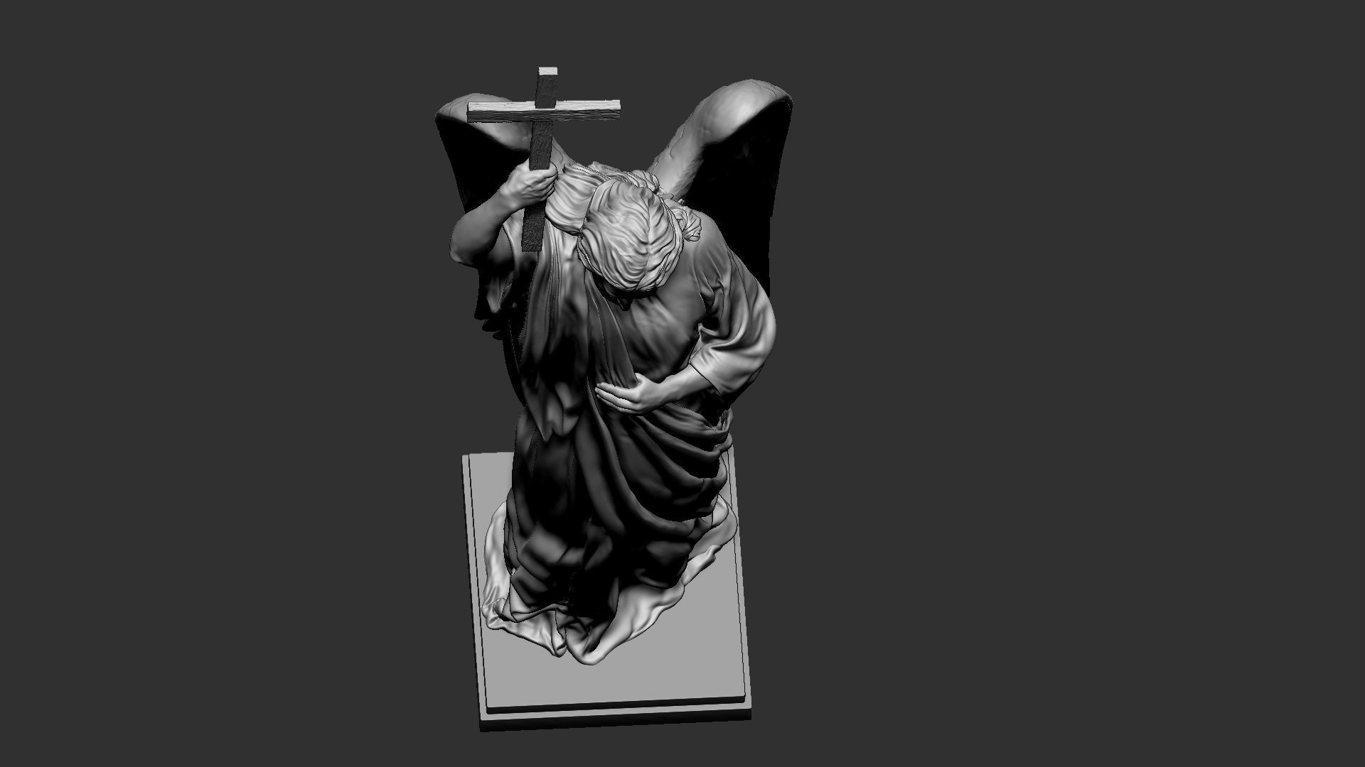 Angel statue 02 3D print model_25