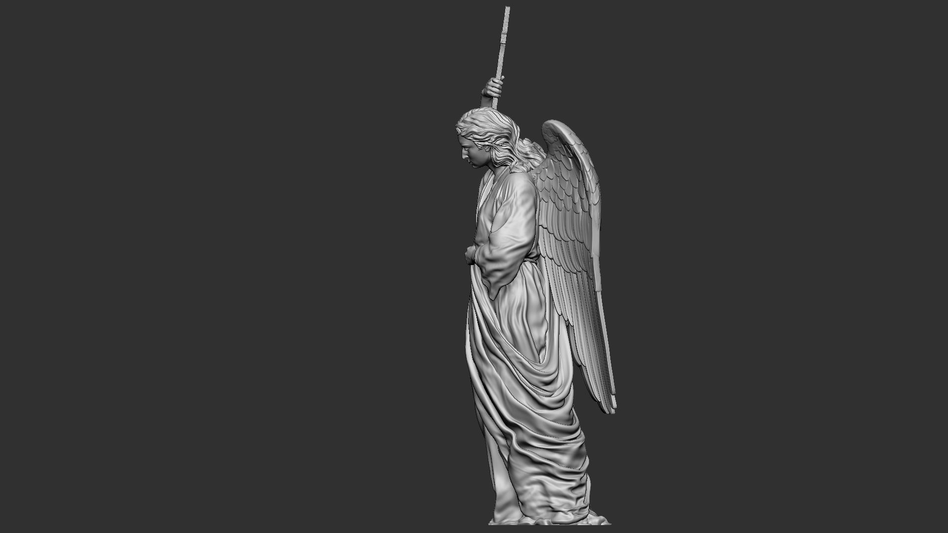 Angel statue 02 3D print model_28
