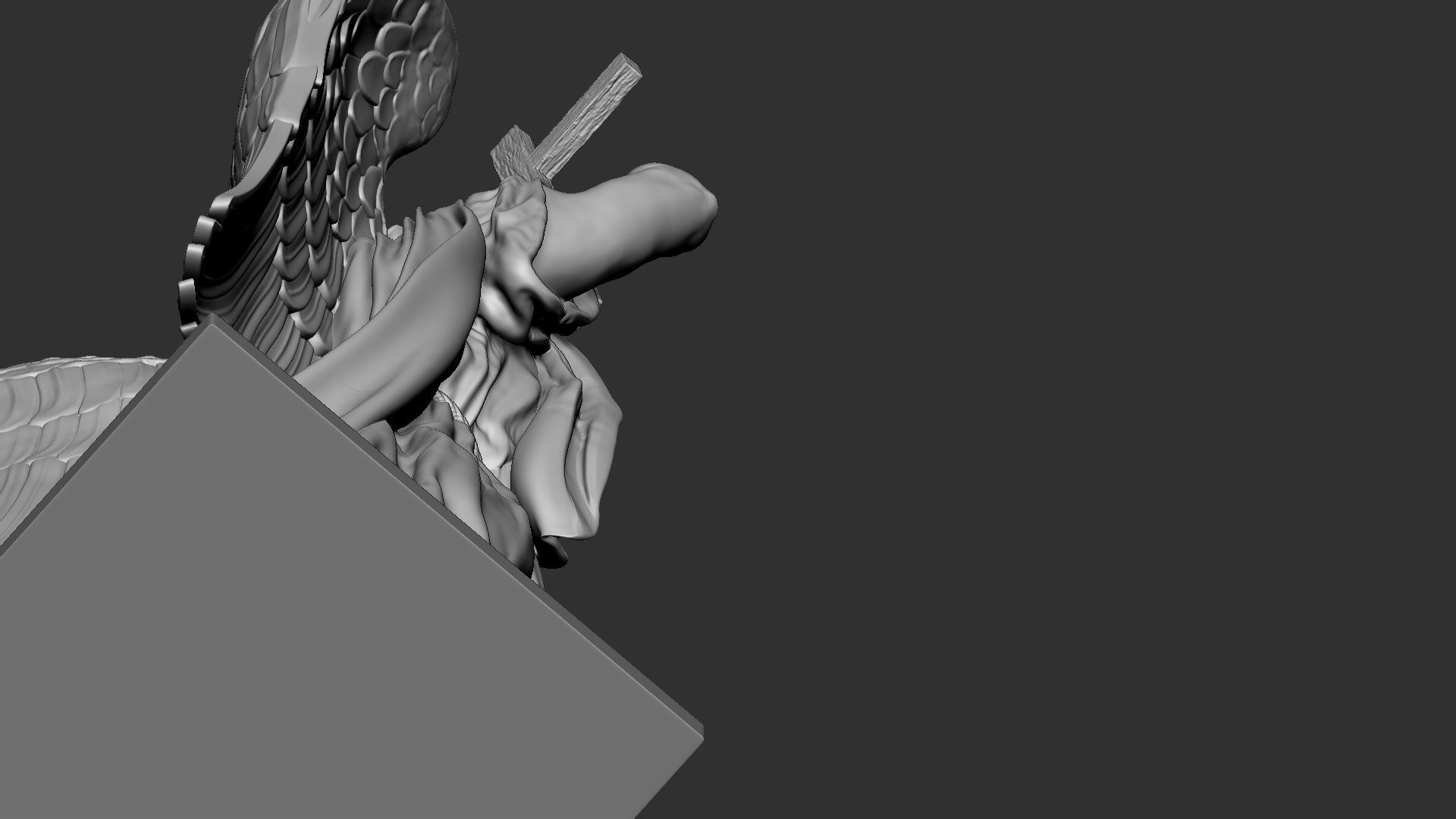 Angel statue 02 3D print model_22