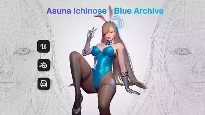 Asuna Ichinose- Game Ready 3D model - UE4 Low-poly 3D model