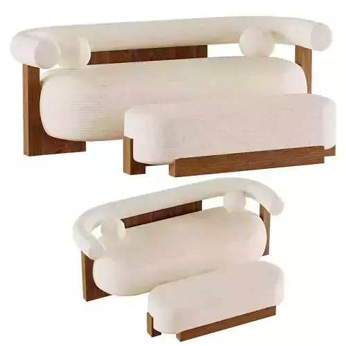Cassete Sofa Low-poly 3D model