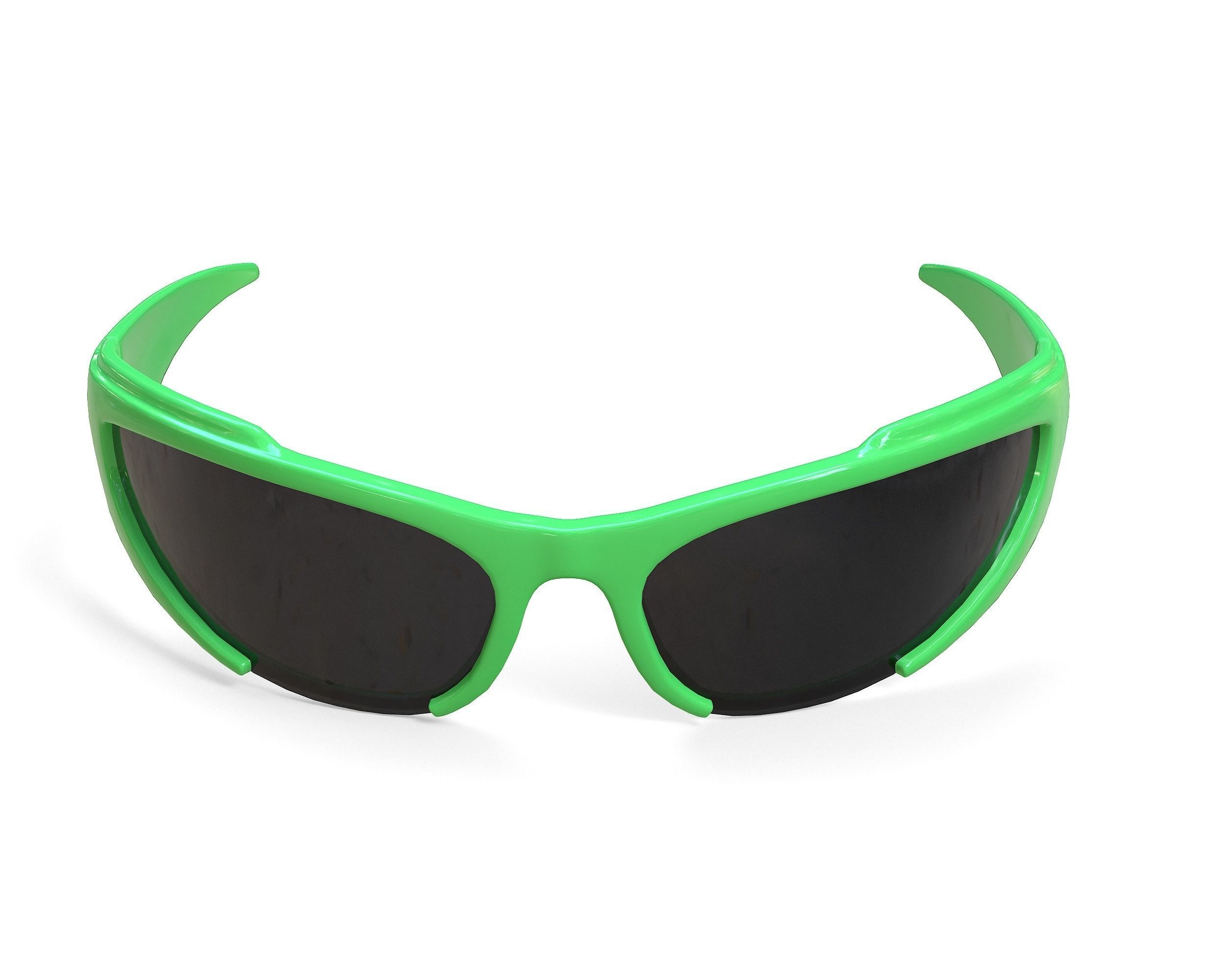 Balenciaga Reverse Xpander Rectangular Sunglasses Low-poly 3D model_12