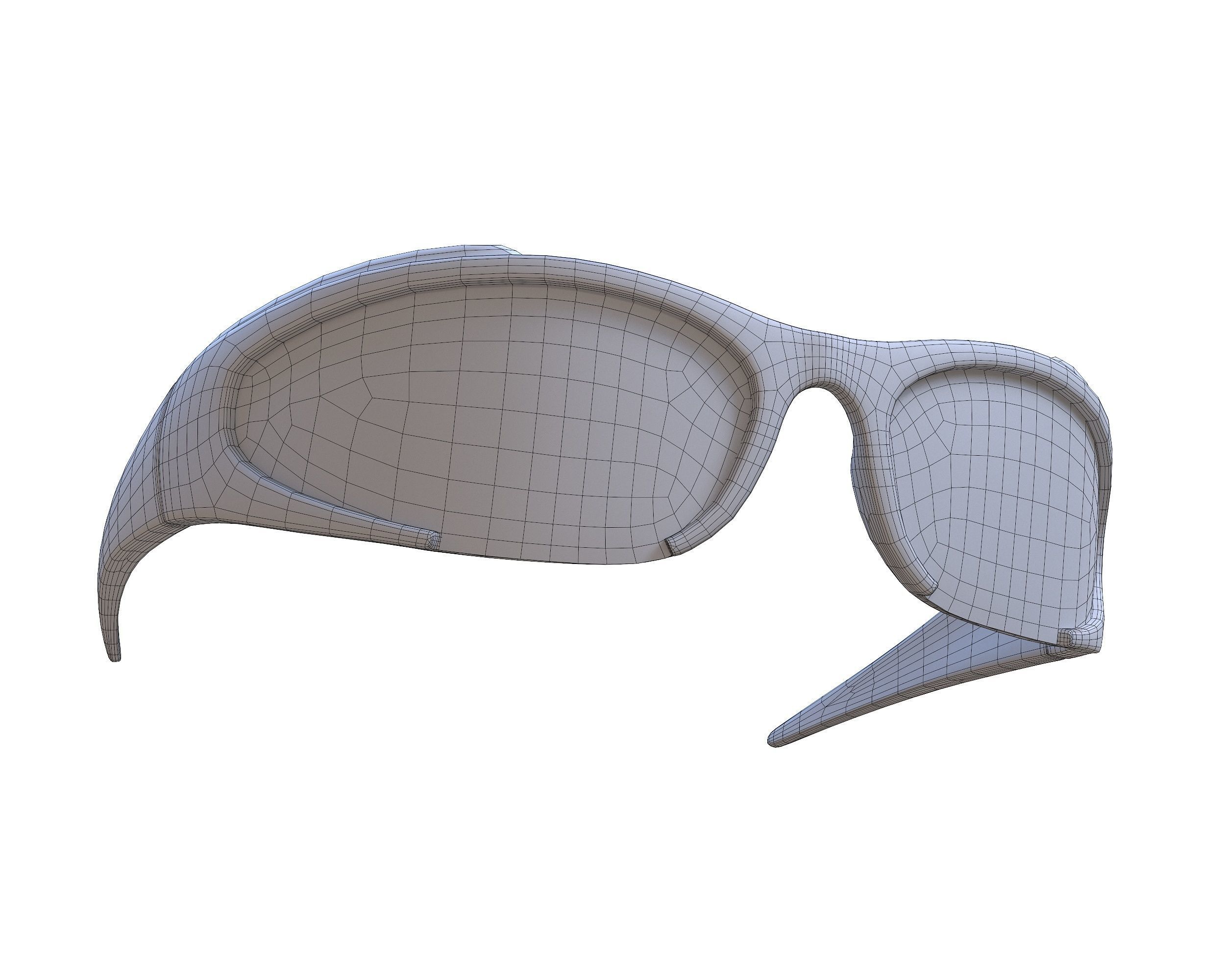 Balenciaga Reverse Xpander Rectangular Sunglasses Low-poly 3D model_13