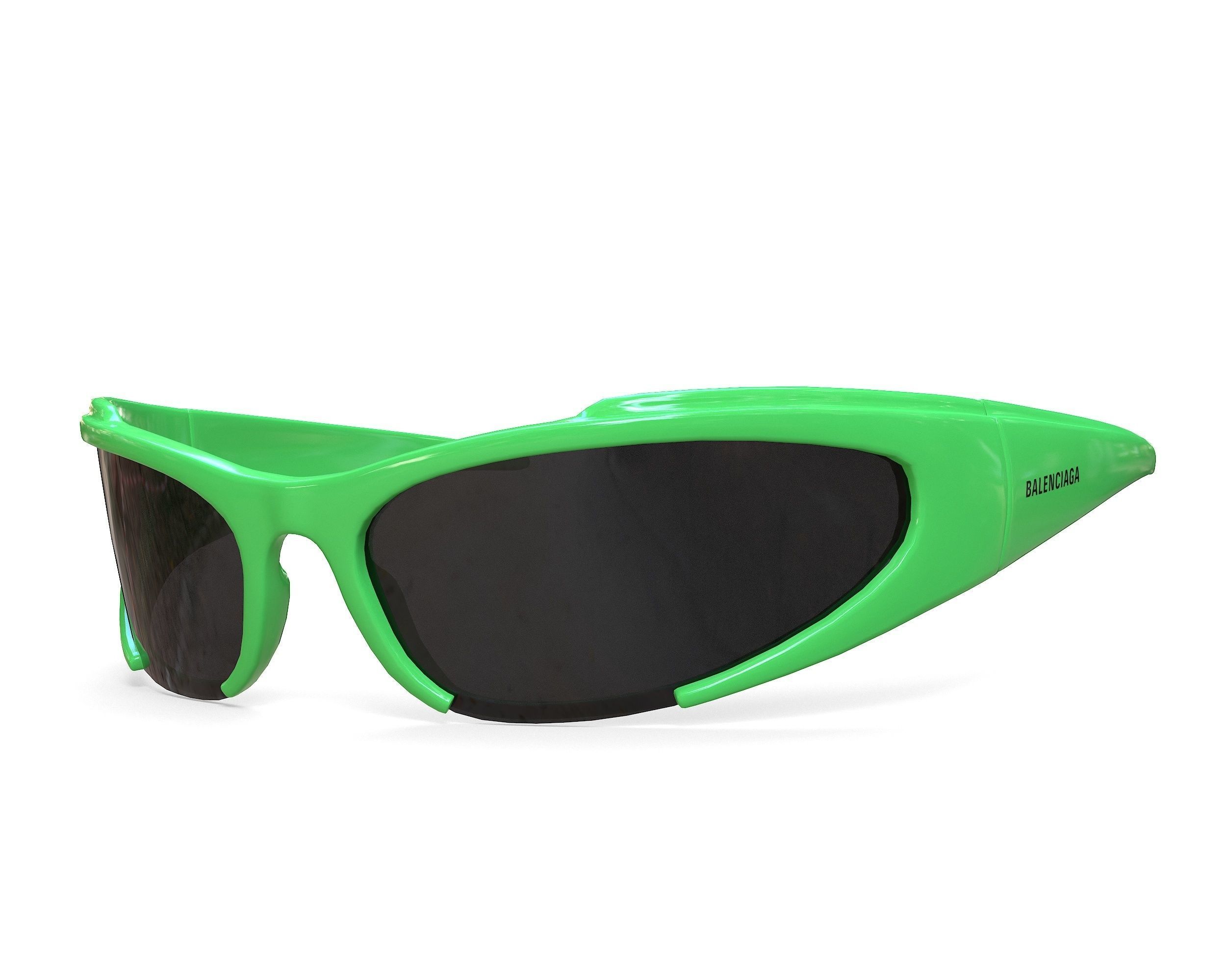 Balenciaga Reverse Xpander Rectangular Sunglasses Low-poly 3D model_4