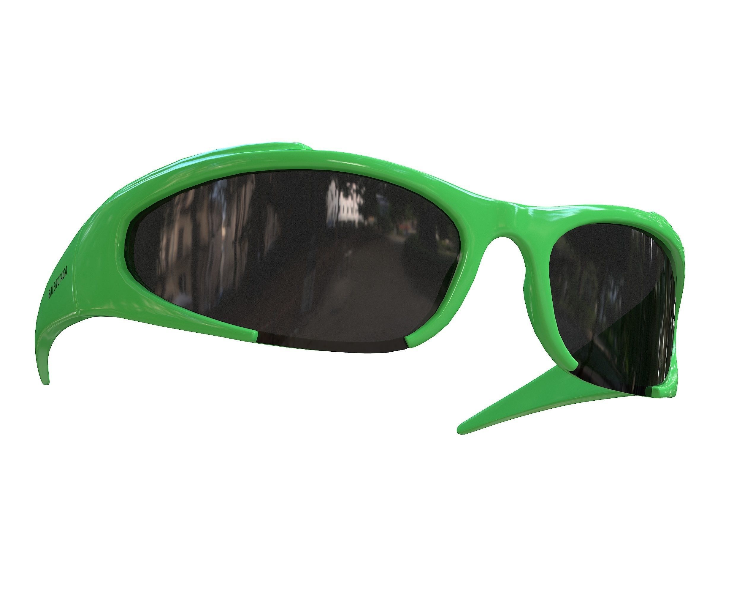 Balenciaga Reverse Xpander Rectangular Sunglasses Low-poly 3D model_5