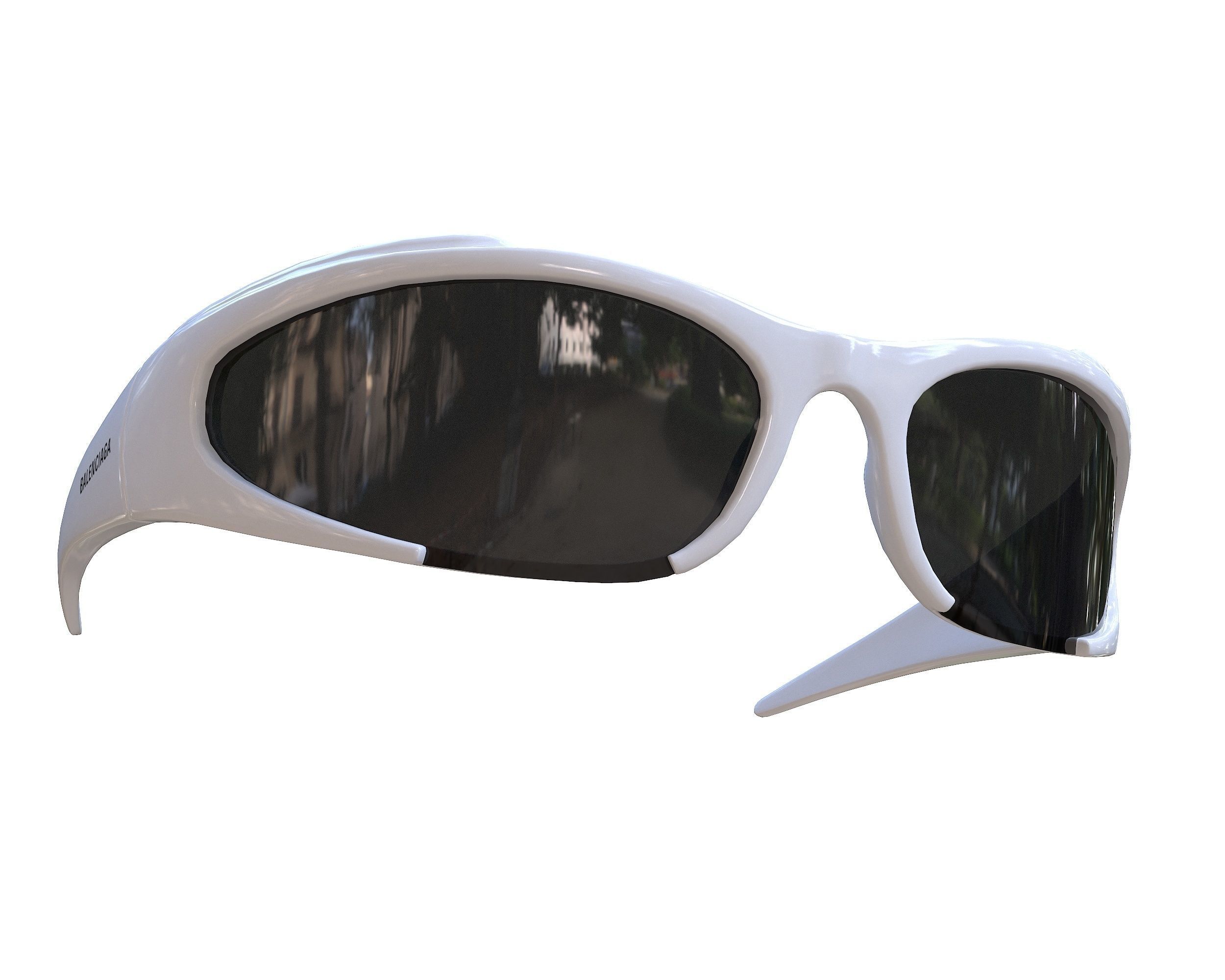 Balenciaga Reverse Xpander Rectangular Sunglasses Low-poly 3D model_3