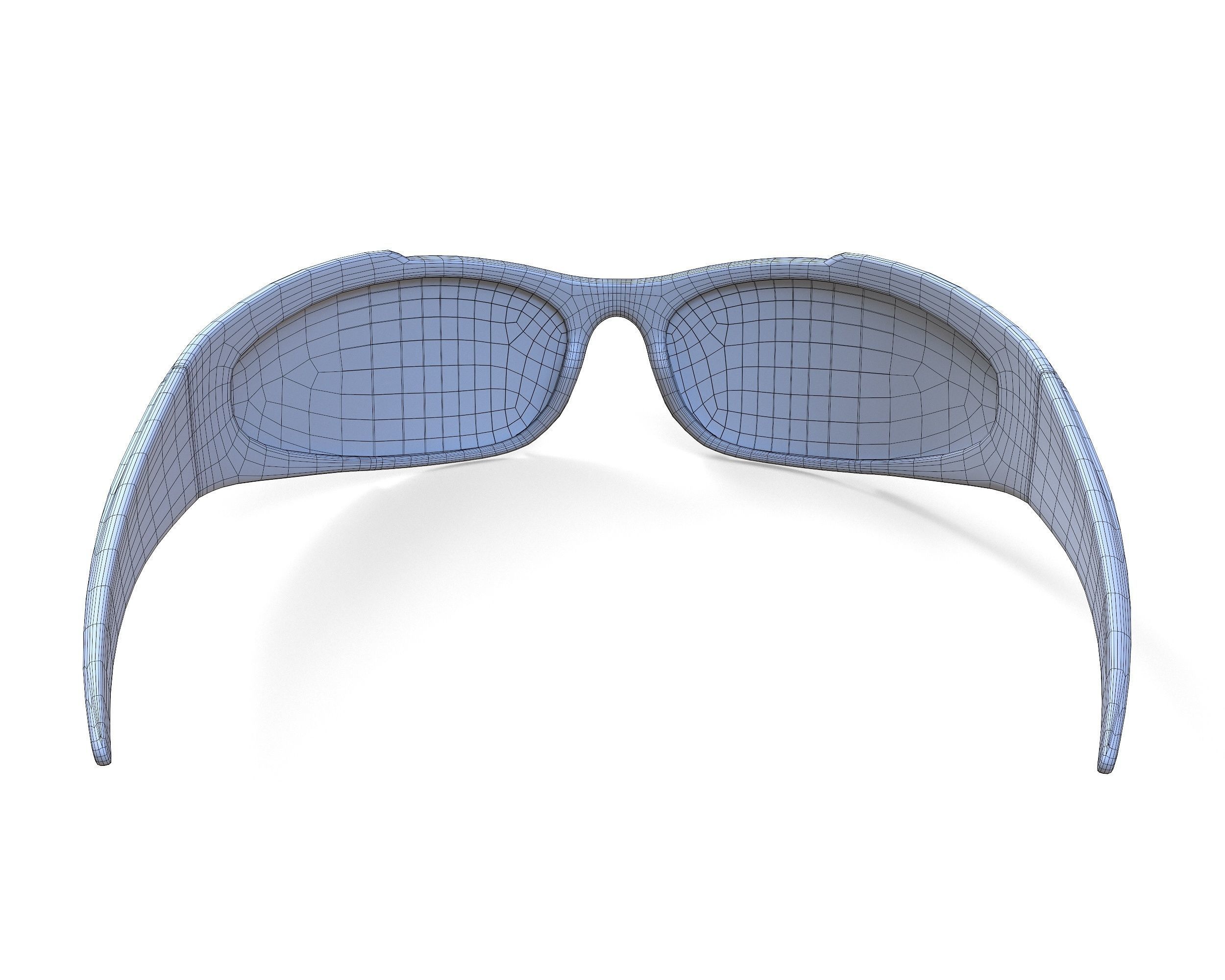 Balenciaga Reverse Xpander Rectangular Sunglasses Low-poly 3D model_14