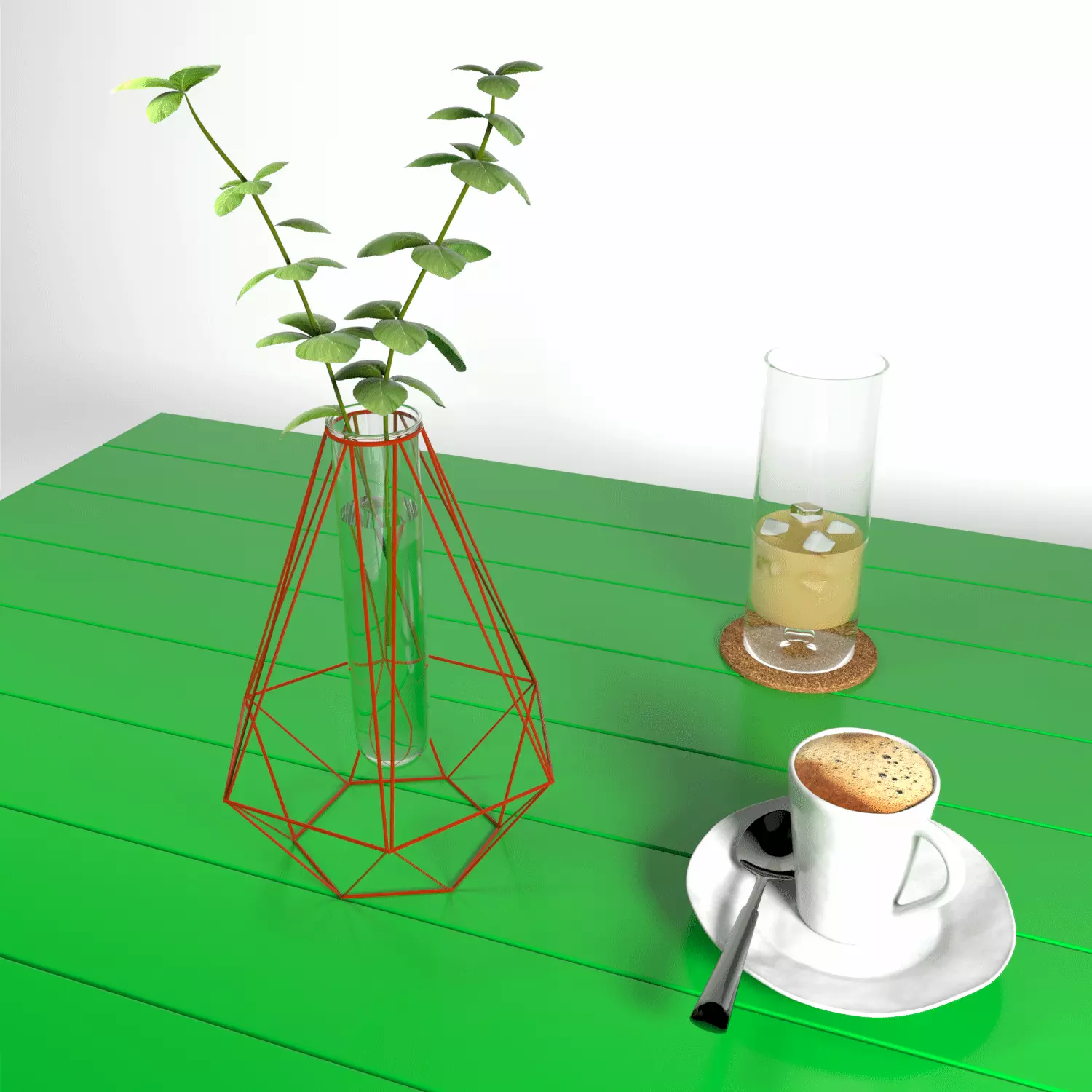 Deco vase Low-poly 3D model_0