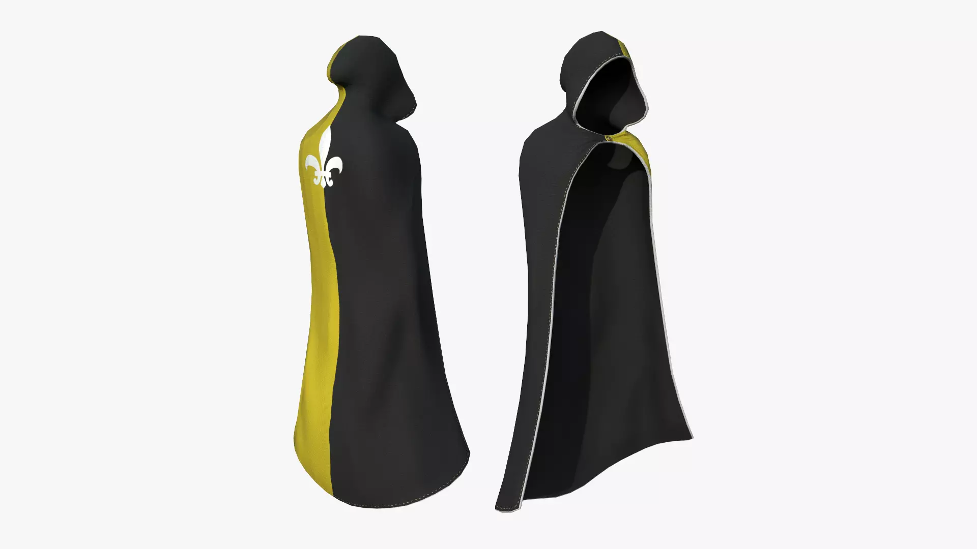 Medieval Cloak A07 Yellow Black - Fantasy Character Design Low-poly 3D model