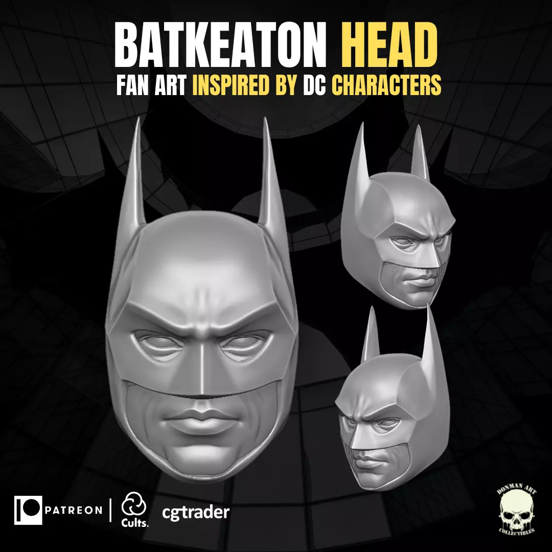 Batkeaton head 3D Printable Sculpt For Action Figures 3D print model_0