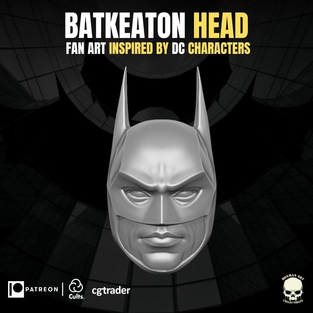 Batkeaton head 3D Printable Sculpt For Action Figures 3D print model_4