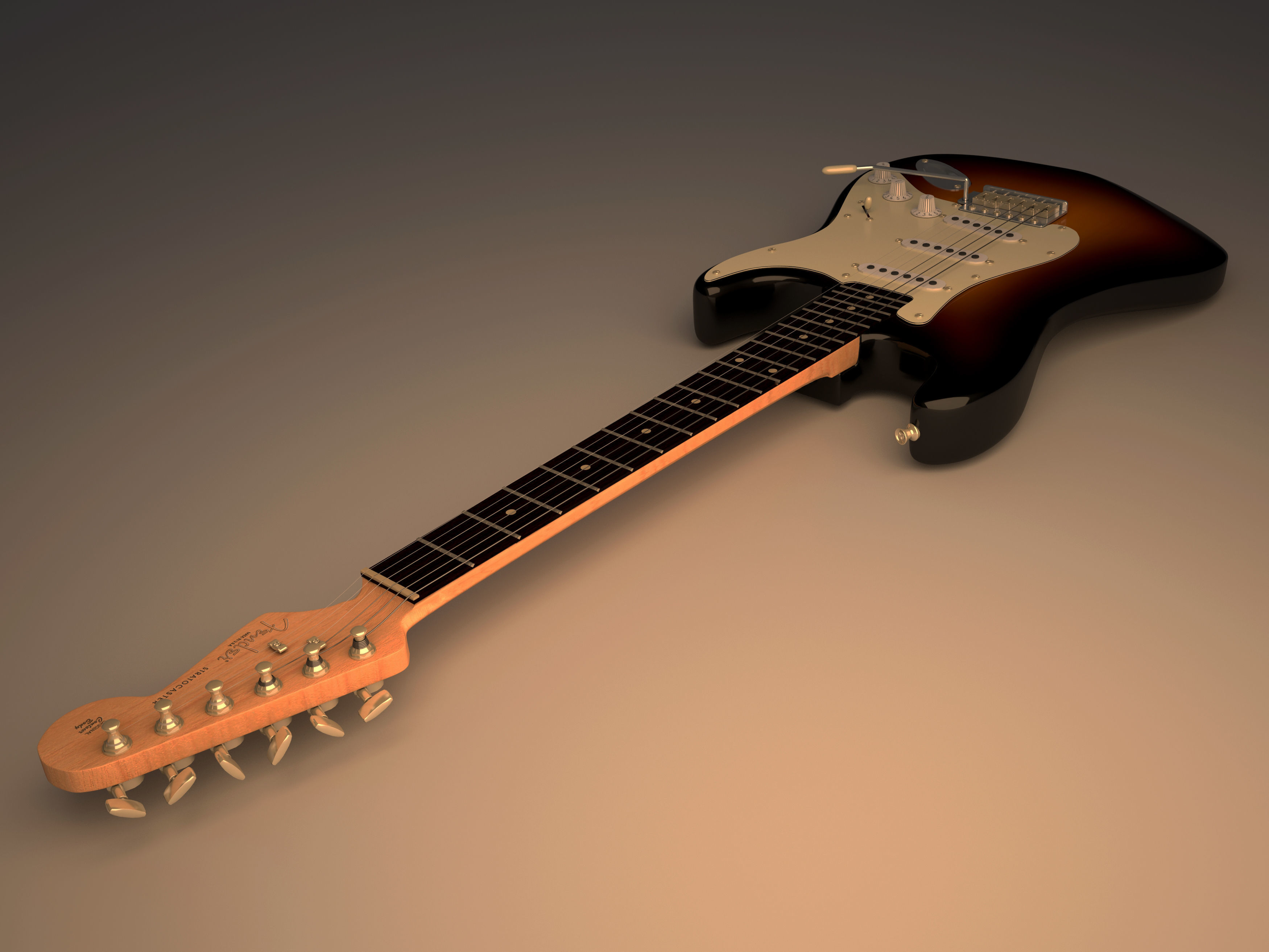 Fender Stratocaster Electric Guitar 3D model_2