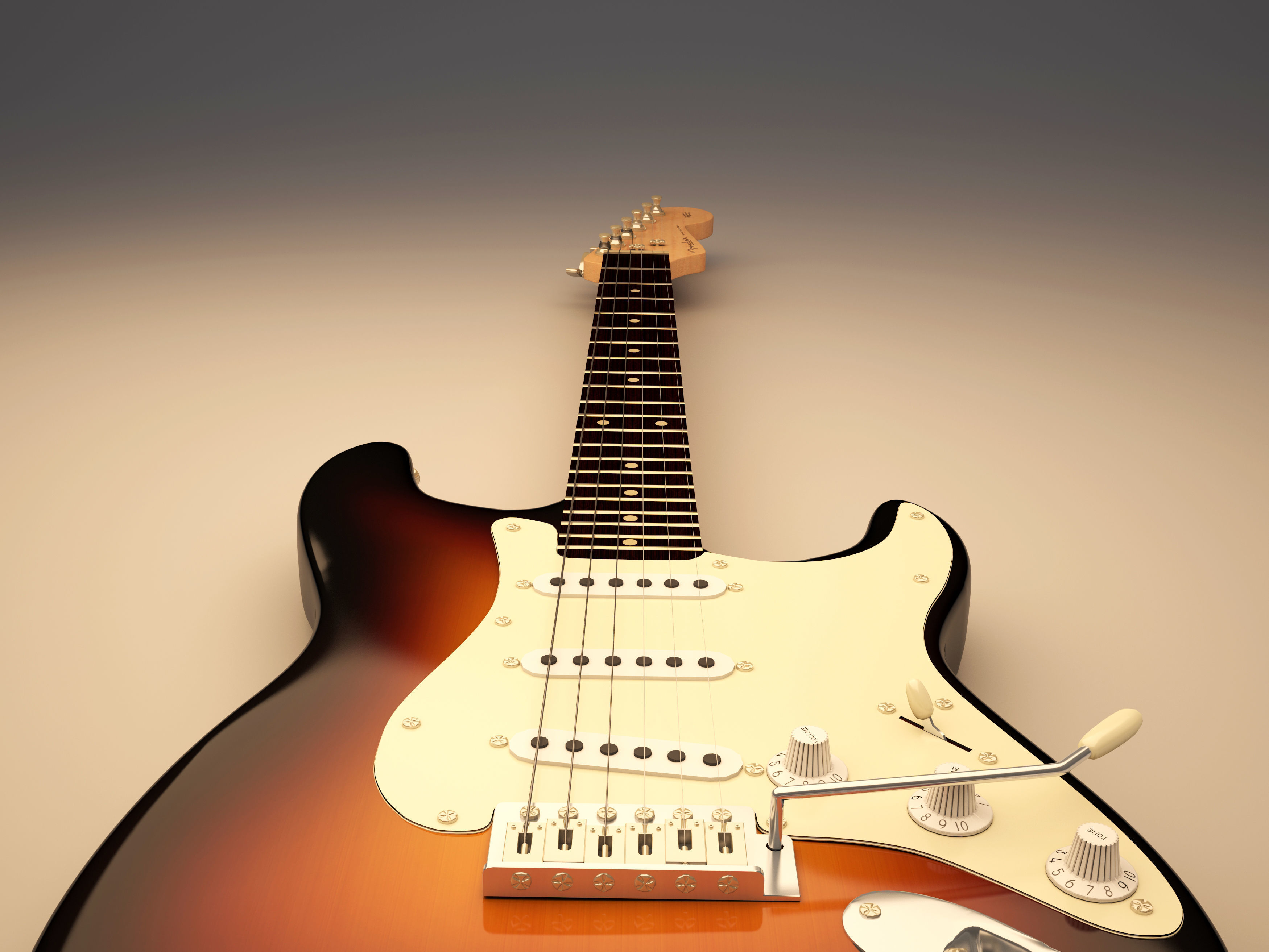 Fender Stratocaster Electric Guitar 3D model_3