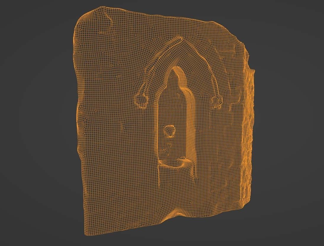 Stone Font Gothic Fountain Photo-Scan Low-poly 3D model_4