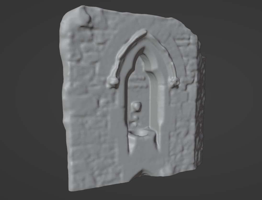 Stone Font Gothic Fountain Photo-Scan Low-poly 3D model_3