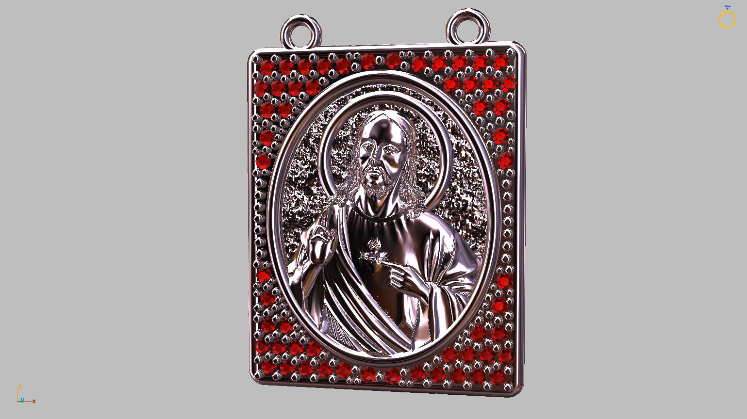 Scapular Jesus and Mary 3D print model_23