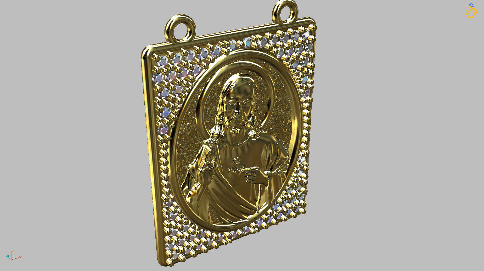 Scapular Jesus and Mary 3D print model_15