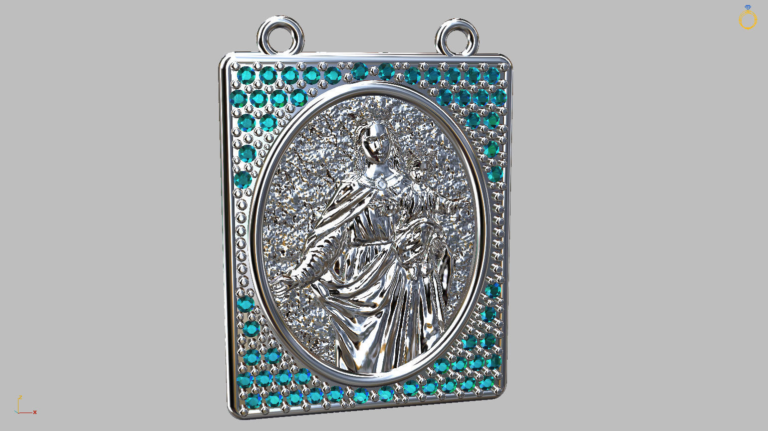 Scapular Jesus and Mary 3D print model_17