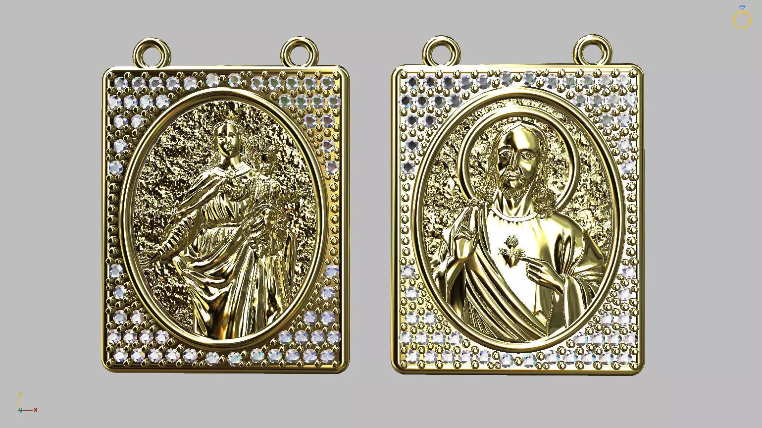 Scapular Jesus and Mary 3D print model_0