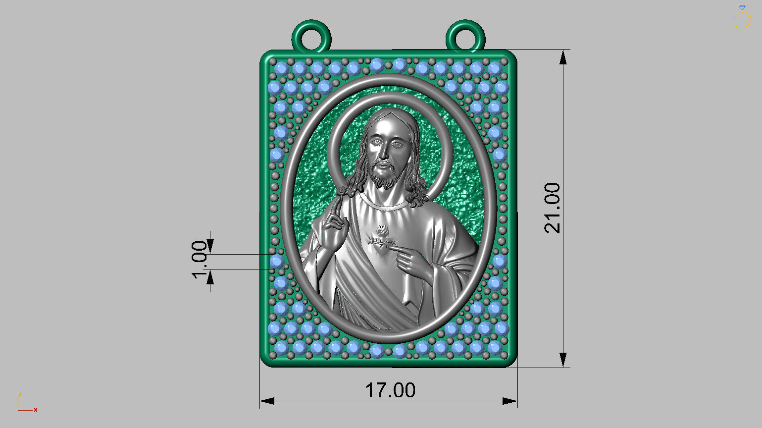 Scapular Jesus and Mary 3D print model_10